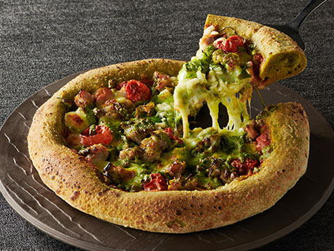 抹茶と豚肉のピザ